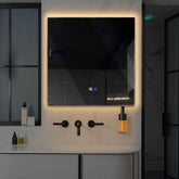 LED Spiegel Quadratisch | Touch-Schalter | Anti-Beschlag-Funktion | Warmweißes Licht - Reyze Seria Motivated Model 7
